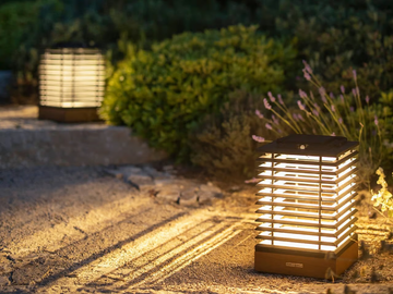 TECK410 - Solar powered aluminium lantern by Les Jardins® - view 3